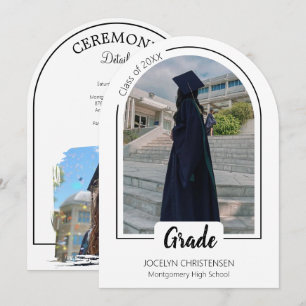Convite de Formatura Branco Moderno e Elegante