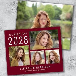 Convite de Formatura Burgundy com Foto por um Preç