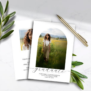 Convite de Formatura com Arco Boho Simples Branco
