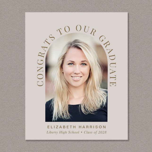 Convite de Formatura com Arco Elegante dentro do O (Criador carregado)