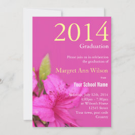 Convite de formatura com bela flor de azálea rosa