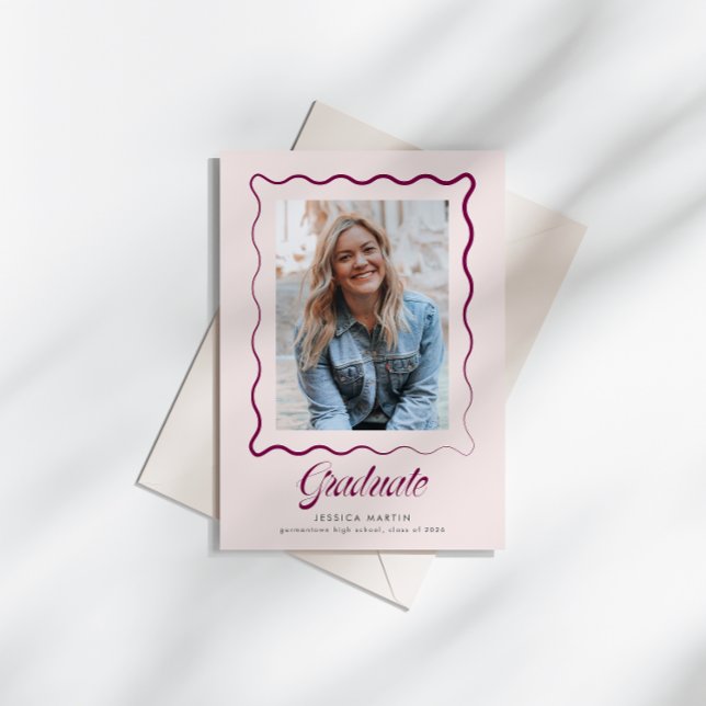 Convite de Formatura com Borda Ondulada Caprichosa (Criador carregado)