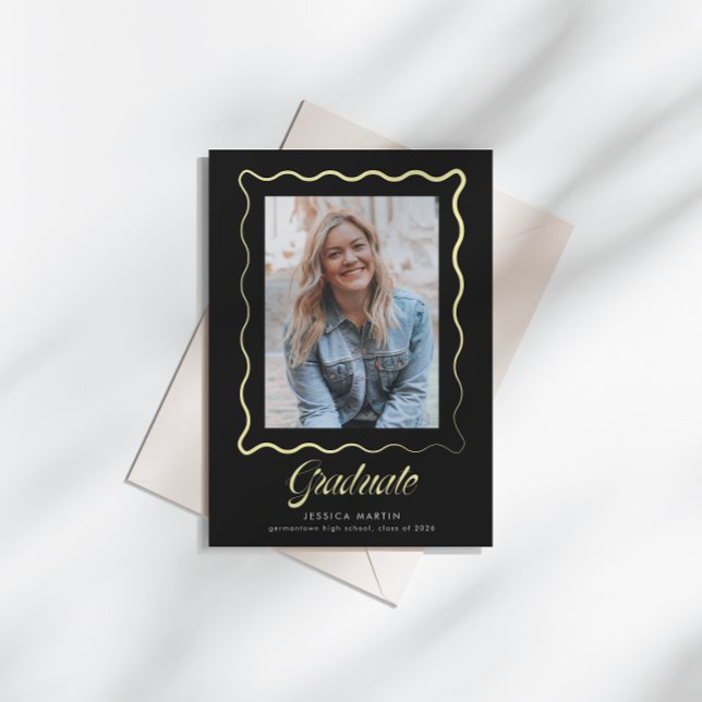 Convite de Formatura com Borda Ondulada Caprichosa (Criador carregado)