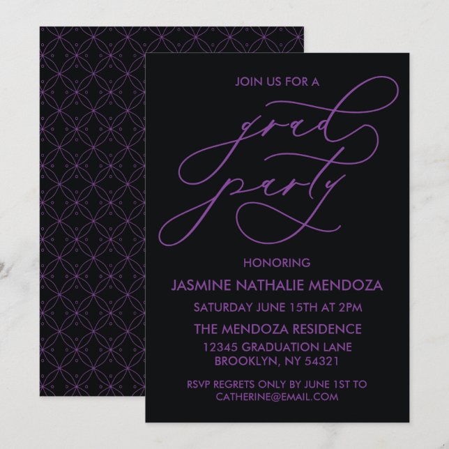 CONVITE DE FORMATURA COM CALIGRAFIA SIMPÁTICA E CA (Frente/Verso)