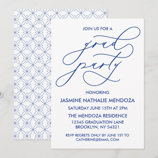 CONVITE DE FORMATURA COM CALIGRAFIA SIMPÁTICA E CA (Frente/Verso)