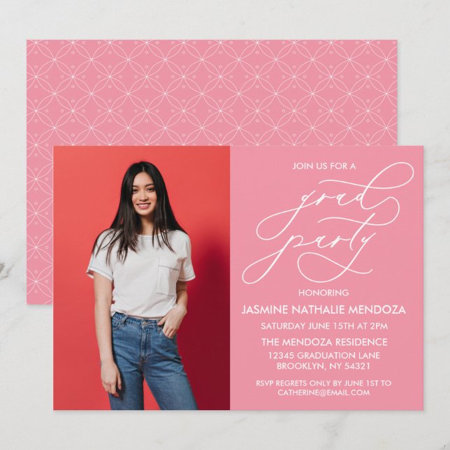 CONVITE DE FORMATURA COM CALIGRAFIA SIMPÁTICA E SI (Frente/Verso)