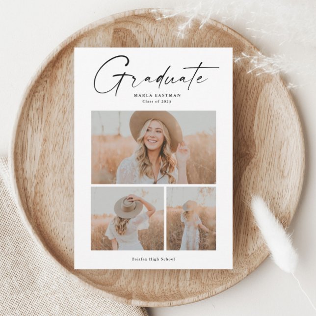 Convite de Formatura com Colagem de Fotos Elegante (Criador carregado)