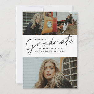 Convite de Formatura com Colagem de Fotos em Letra