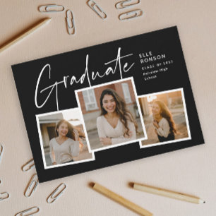 Convite de Formatura com Colagem de Fotos em Letra