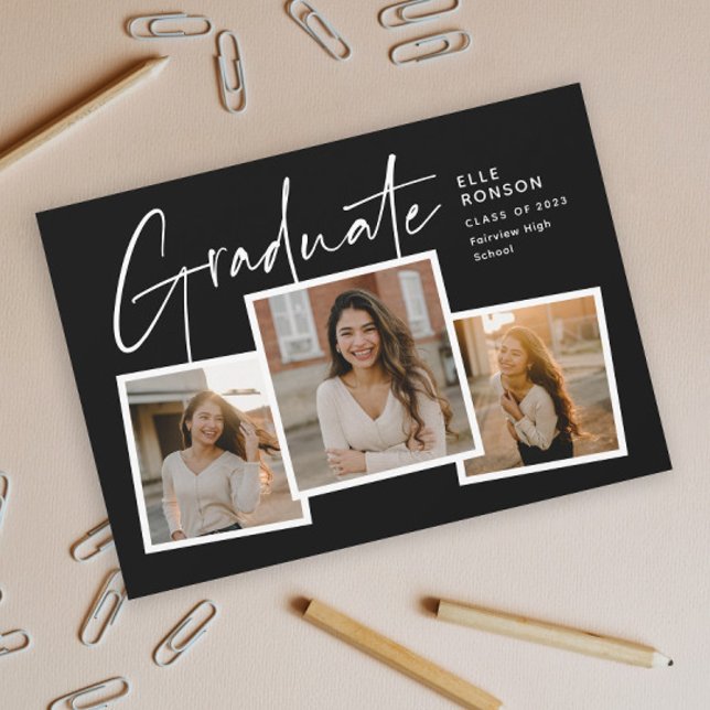 Convite de Formatura com Colagem de Fotos em Letra (Criador carregado)