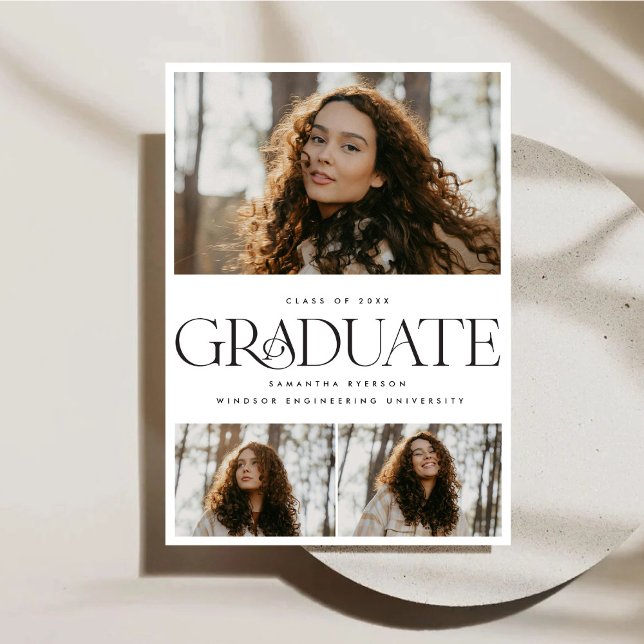 Convite de formatura com colagem de fotos moderna (Criador carregado)
