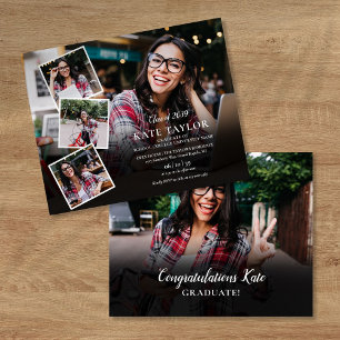 Convite de Formatura com Colagem de Fotos Moderno
