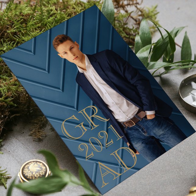 Convite de Formatura com Data de Foto de Graduado  (Criador carregado)