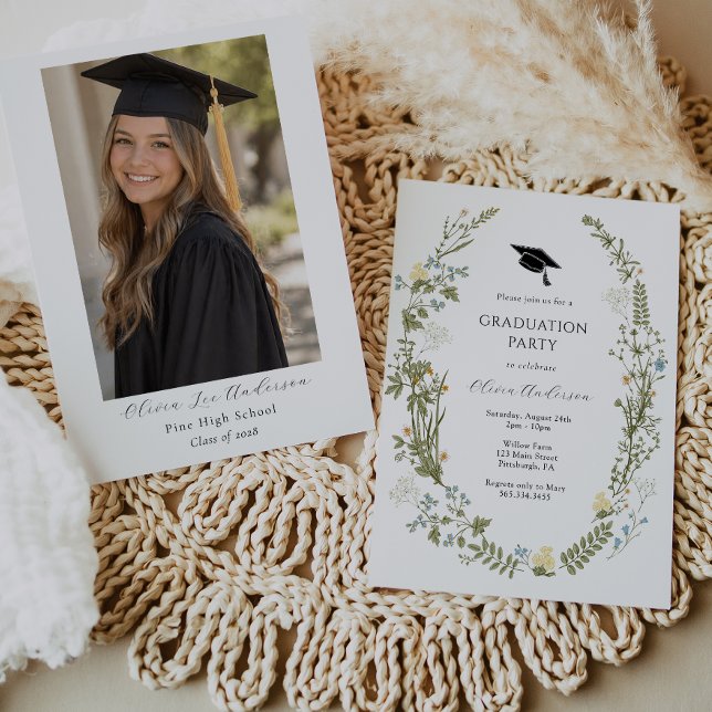 Convite de Formatura com Flor Silvestre e Foto (Criador carregado)