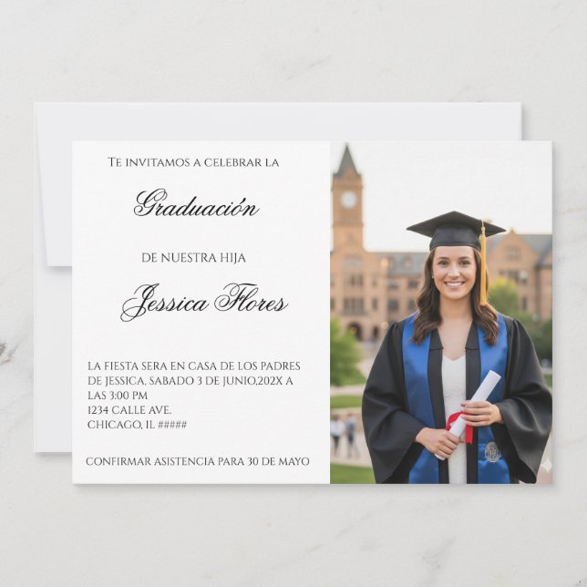 Convite de formatura com foto (Frente)