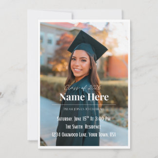 Convite de Formatura com Foto | Anúncio de Conclus