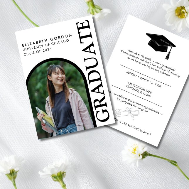 Convite de Formatura com Foto Arqueada Inferior (Criador carregado)