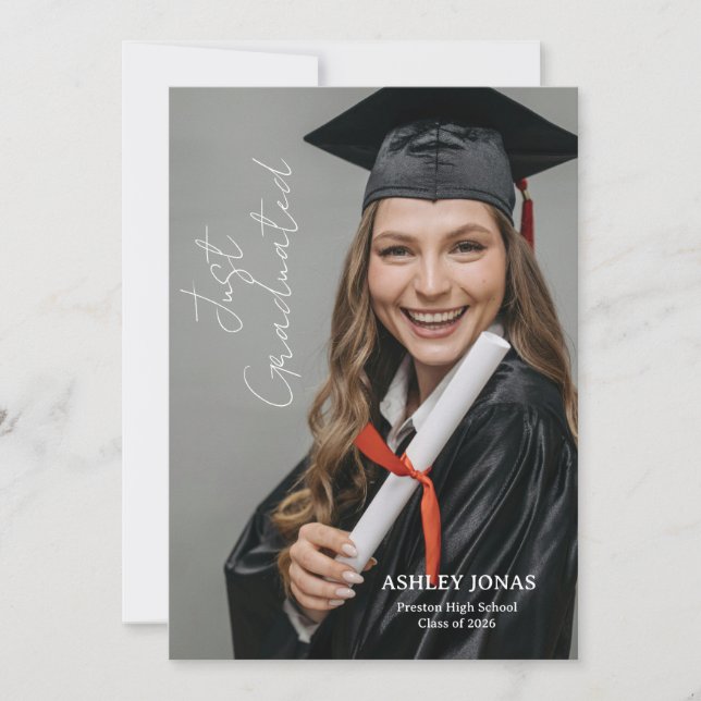 Convite de Formatura com Foto Casual Moderno e Ten (Frente)