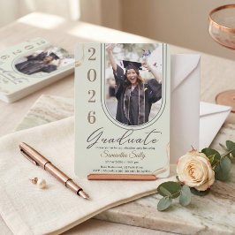 Convite de Formatura com Foto de Arco Minimalista