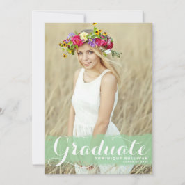 Convite de Formatura com Foto de Borrifo de Aquare