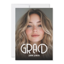 Convite de Formatura com Foto de Caligrafia Modern