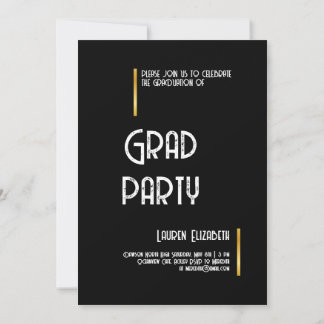 Convite de Formatura com Foto de Caligrafia Modern