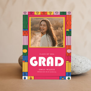 Convite de Formatura com Foto de Graduado em Estil