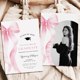Convite de Formatura com Foto de Laço Rosa 2026