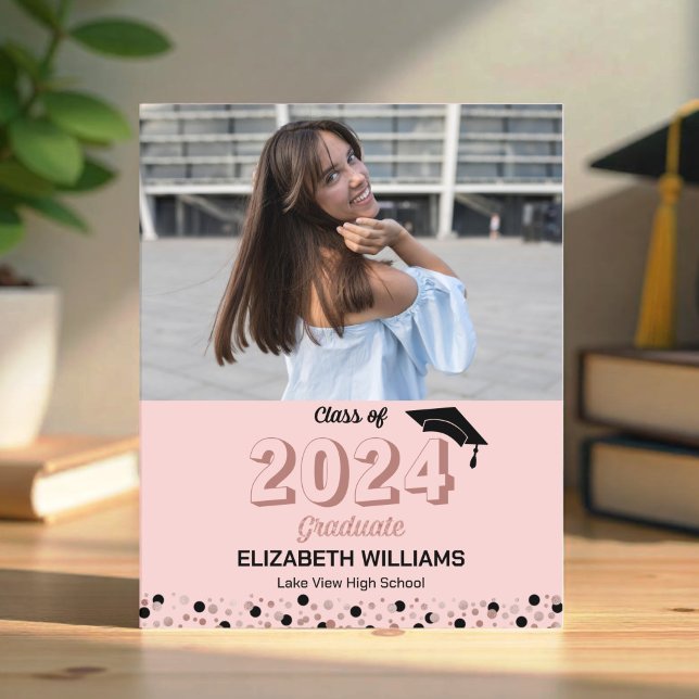 Convite de Formatura com Foto e Letra Rosa no Orça (Criador carregado)