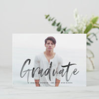 Convite de Formatura com Foto e Letreiro Preto