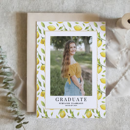 Convite de Formatura com Foto e Padrão de Limão em