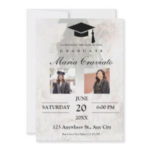 Convite de Formatura com Foto e Rótulo Clássico Do