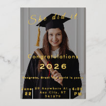 Convite de Formatura com Foto Elegante 2026