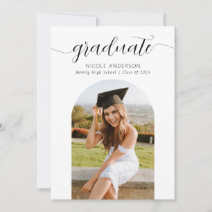 Convite de Formatura com Foto em Arco de Letra Mod