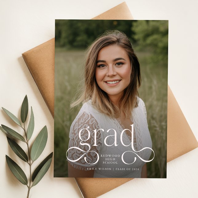 Convite de Formatura com Foto em Letra Branca Mode (Criador carregado)