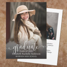 Convite de Formatura com Foto em Letra Elegante