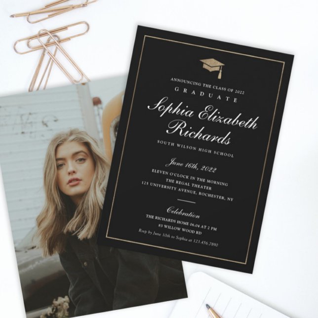 Convite de Formatura com Foto em Script Clássico D (Criador carregado)