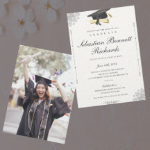 Convite de Formatura com Foto em Script Clássico E