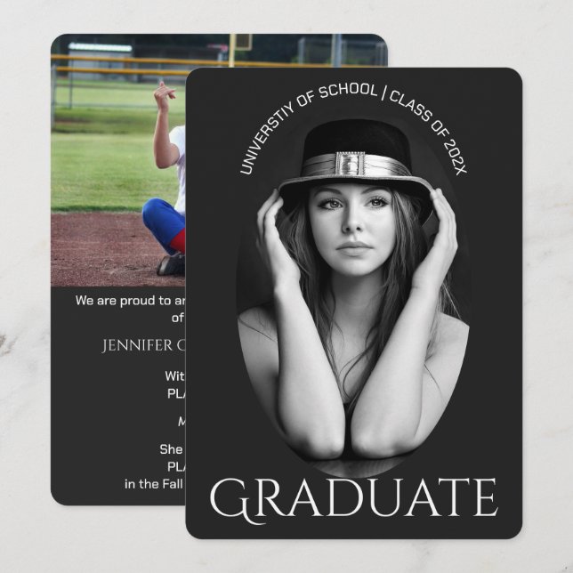 Convite de Formatura com Foto Fashion (Frente/Verso)