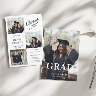 Convite de Formatura com Foto Moderno Minimalista