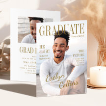 Convite de Formatura com Foto para Capa da Revista