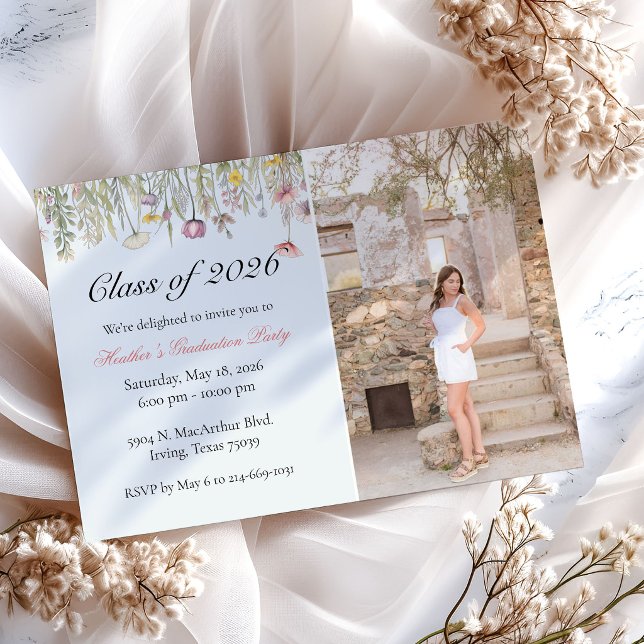 Convite de Formatura com Foto para Jardim de Flore (Criador carregado)