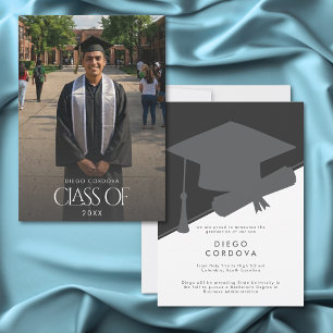 Convite de Formatura com Foto Preto e Branco Minim