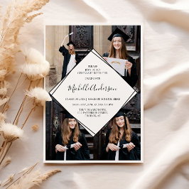 Convite de Formatura com Foto Preto e Branco Moder