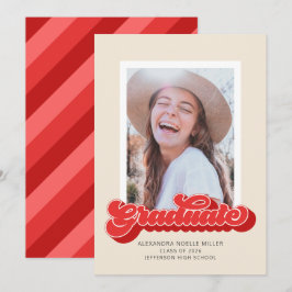 Convite de Formatura com Foto Retro Vibes (Vermelh