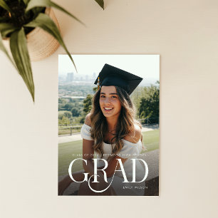 Convite de Formatura com Foto Simples em Letra Mod