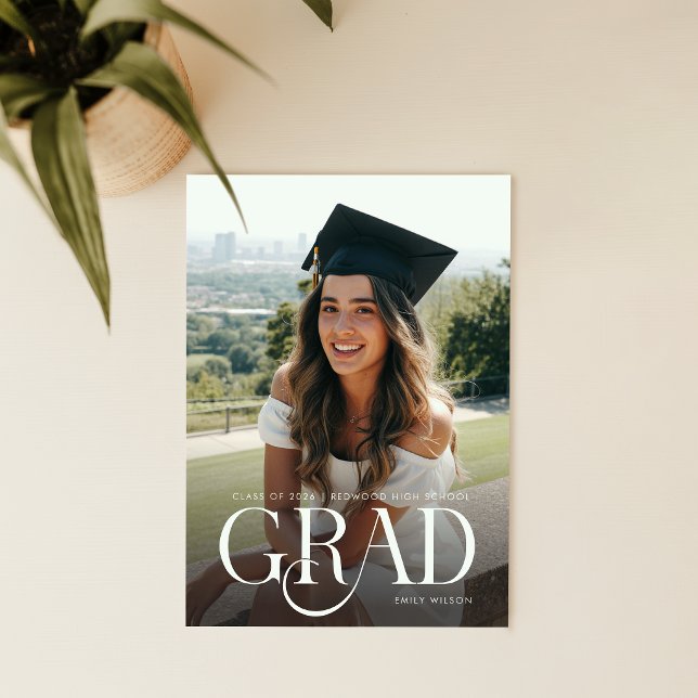 Convite de Formatura com Foto Simples em Letra Mod (Criador carregado)