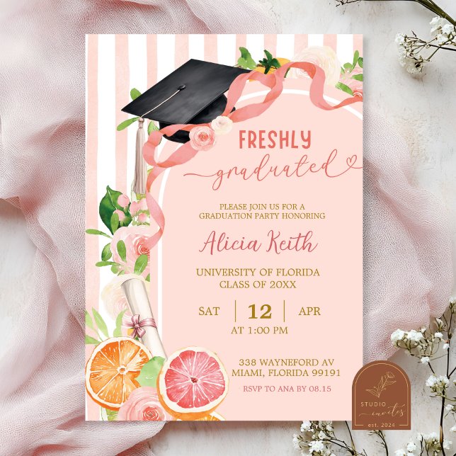 Convite de Formatura com Frutas Cítricas de Verão (Criador carregado)