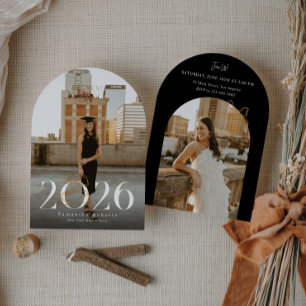 Convite de Formatura com Laço Coquette Preto e Bra