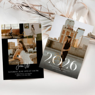 Convite de Formatura com Laço Coquette Preto e Bra